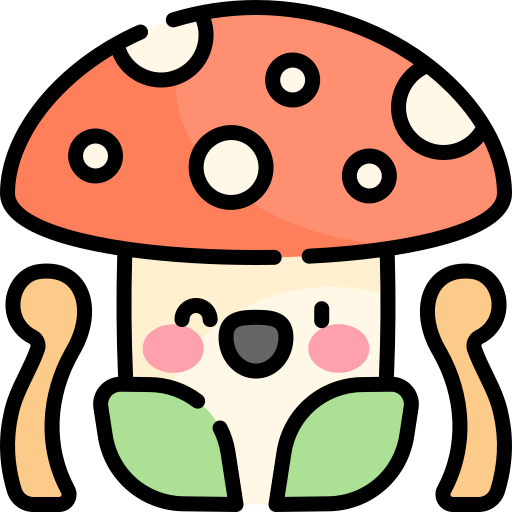 fungo Kawaii Lineal color icona