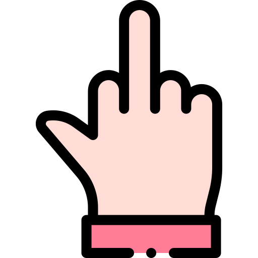 Middle finger Detailed Rounded Lineal color icon