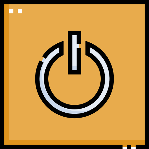 pulsante di accensione Detailed Straight Lineal color icona