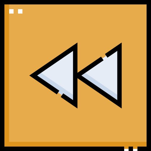 rebobinar Detailed Straight Lineal color icono