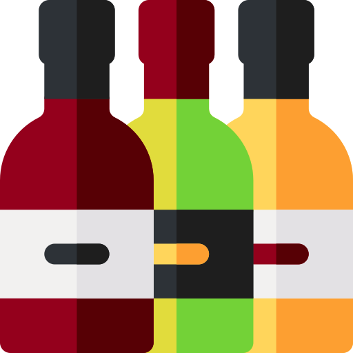 bouteilles de vin Basic Rounded Flat Icône