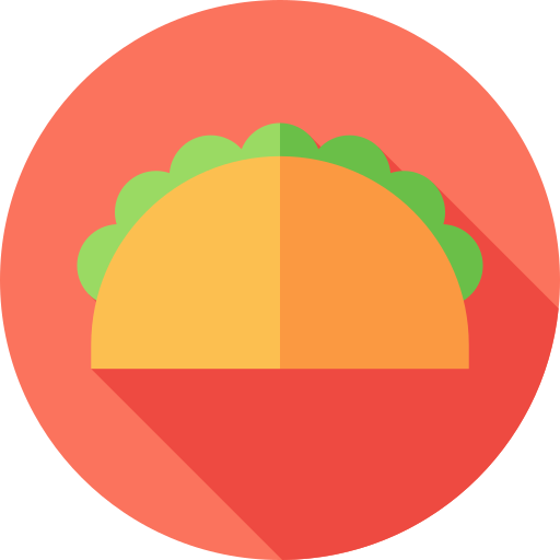 Taco Flat Circular Flat icon