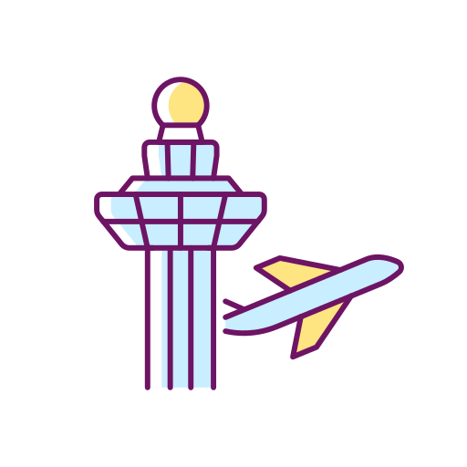 wieża lotniska Generic Thin Outline Color ikona