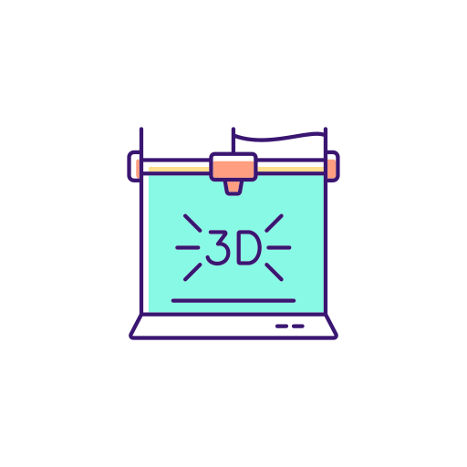3d printer Generic Thin Outline Color icon