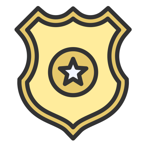 placa de policía Generic Outline Color icono
