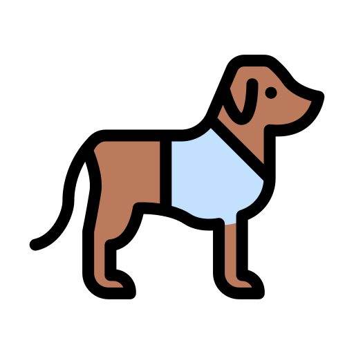 Dog Vector Stall Lineal Color icon