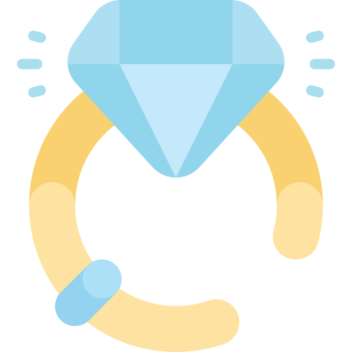 бриллиантовое кольцо Kawaii Flat иконка