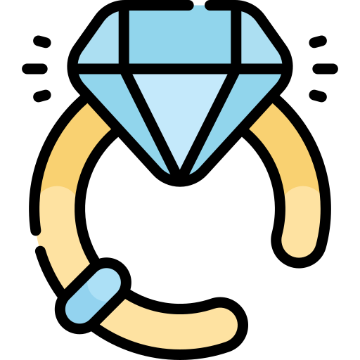ダイアモンドの指輪 Kawaii Lineal color icon