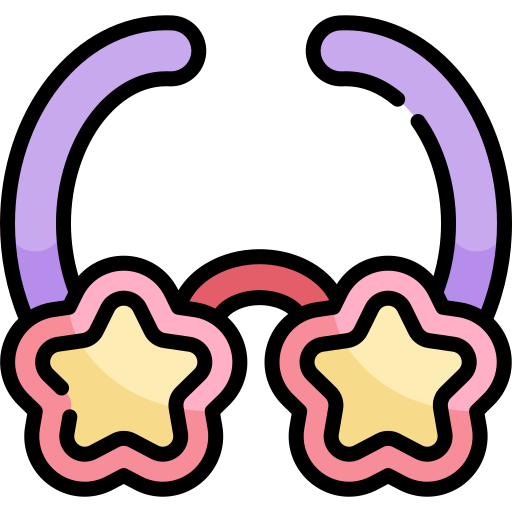 gafas estrella Kawaii Lineal color icono