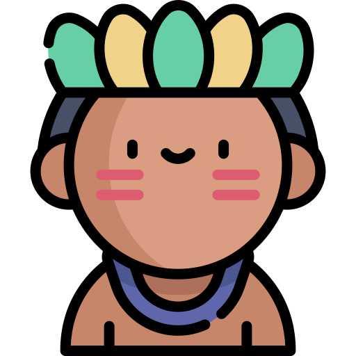 indigeno Kawaii Lineal color icona