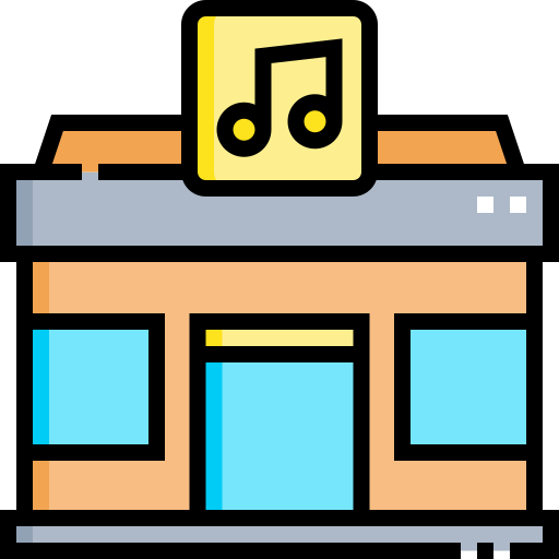 negozio di musica Detailed Straight Lineal color icona