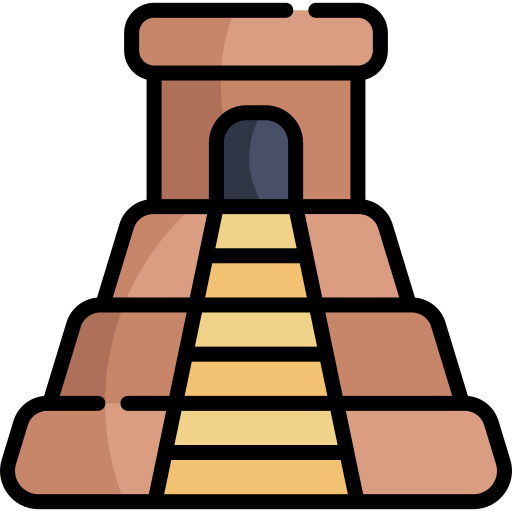 piramida Kawaii Lineal color ikona