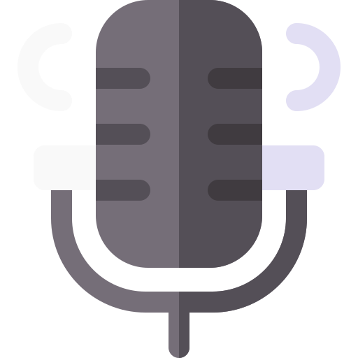 microfone Basic Rounded Flat Ícone