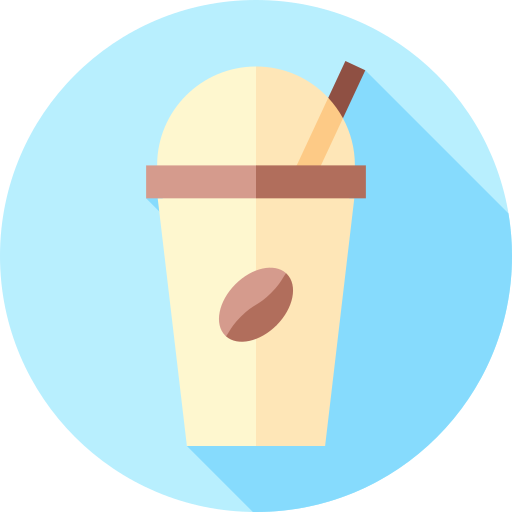 Iced coffee Flat Circular Flat icon