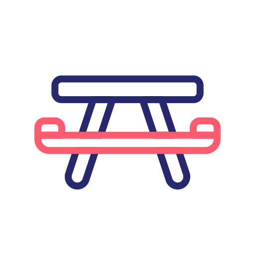 ピクニック用のテーブル Generic Outline Color icon