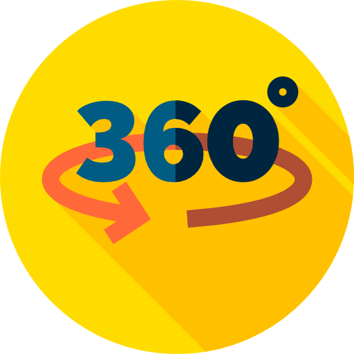 360 grados Flat Circular Flat icono