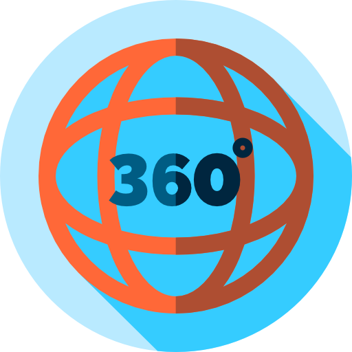 360 gradi Flat Circular Flat icona
