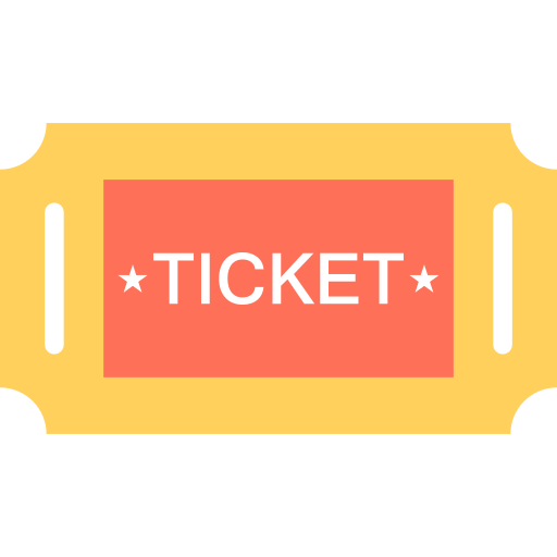 ticket Flat Color Flat icoon