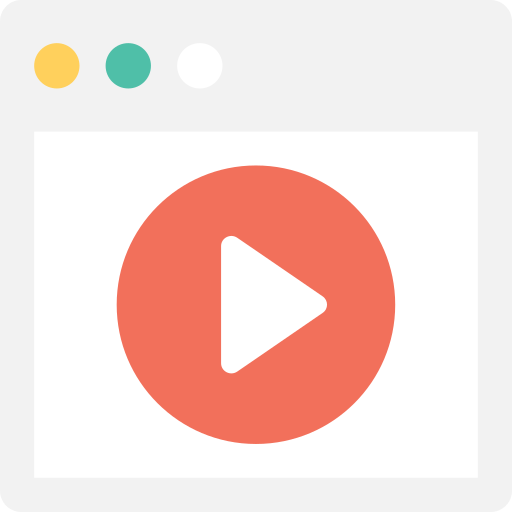 reproductor de video Flat Color Flat icono