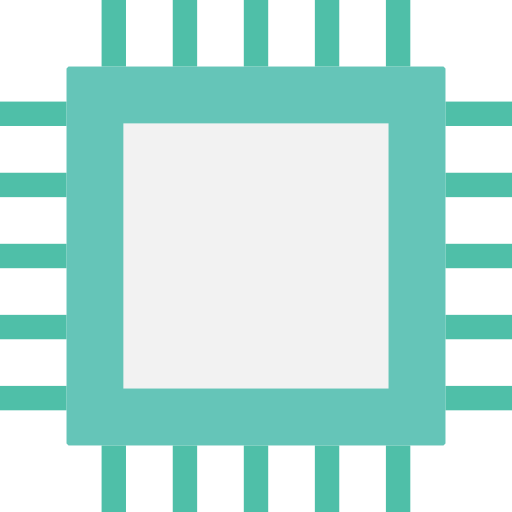 processore Flat Color Flat icona