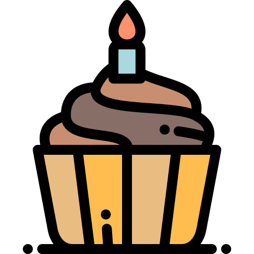 cupcake Detailed Rounded Lineal color icon