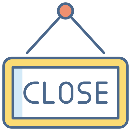 Closed sign Generic Outline Color icon