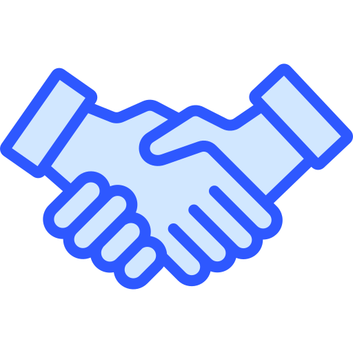 Partnership handshake Generic Blue icon