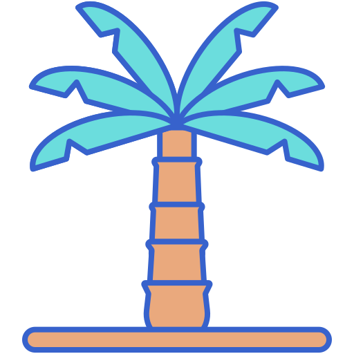 drzewo palmowe Flaticons Lineal Color ikona
