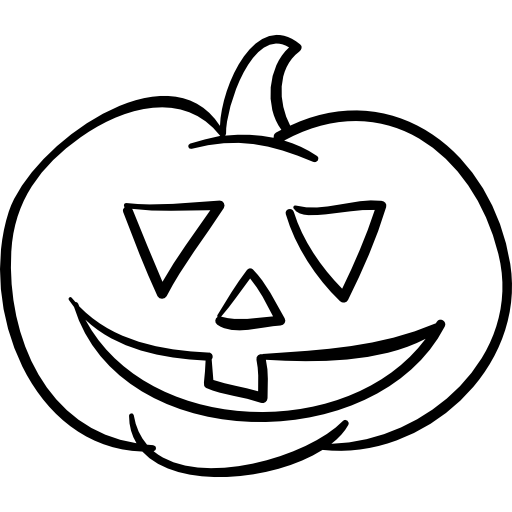 Halloween pumpkin head outline  icon