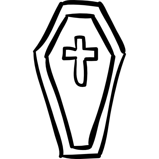 cercueil avec croix  Icône