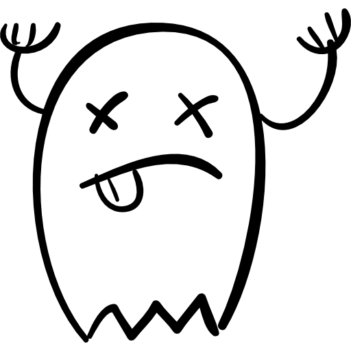 halloween-geist mit erhobenen armen und zunge heraus  icon