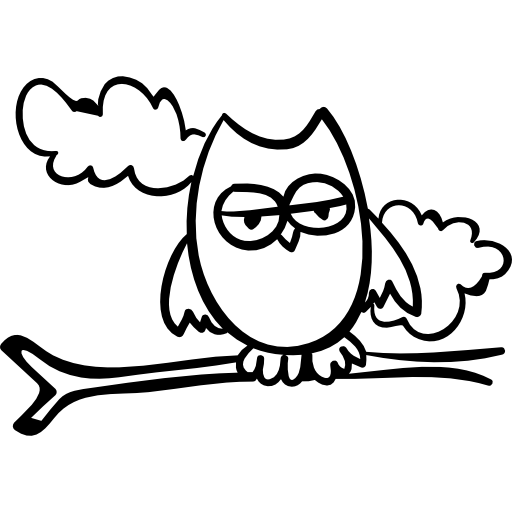 Halloween night owl on a branch  icon