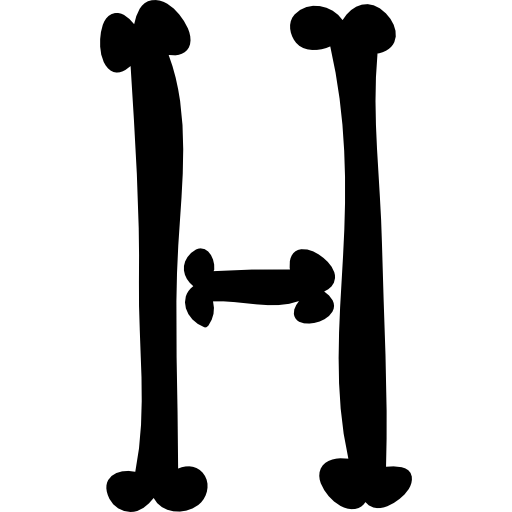 letra h de tipografia de ossos preenchidos de halloween  Ícone