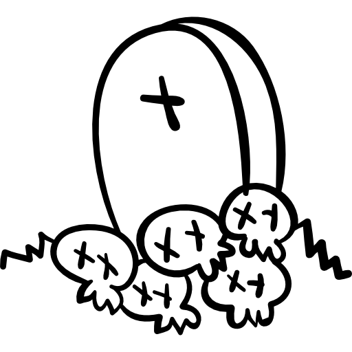 tumba de halloween con pila de cráneos  icono