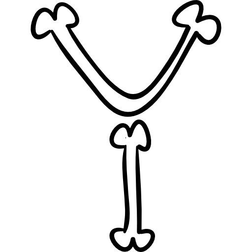 la lettera y delle ossa ha delineato la tipografia di halloween  icona
