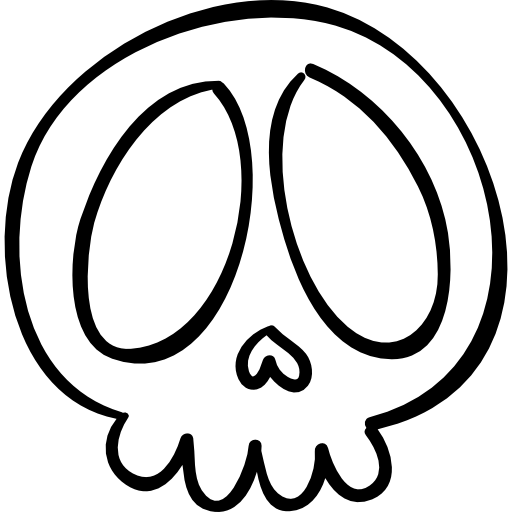halloweenowa czaszka ręcznie rysowane kości  ikona