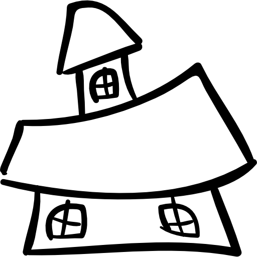 Halloween house building outline  icon