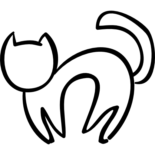 esquema de gato de halloween  icono