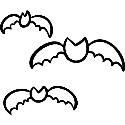 Bats group outline  icon
