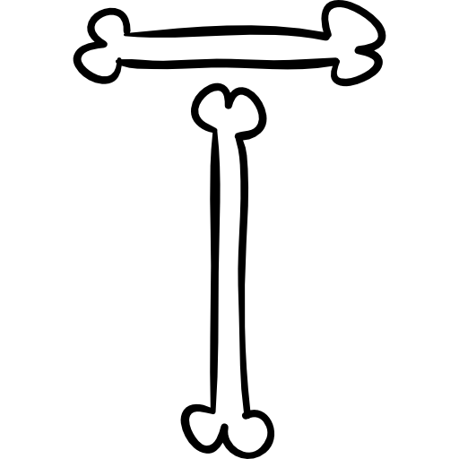 骨の文字 t の輪郭を描かれたハロウィーンのタイポグラフィ  icon