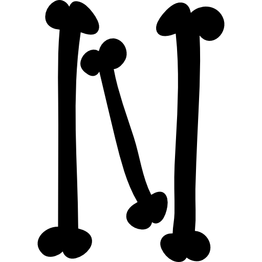 채워진 뼈 할로윈 인쇄술의 편지 n  icon