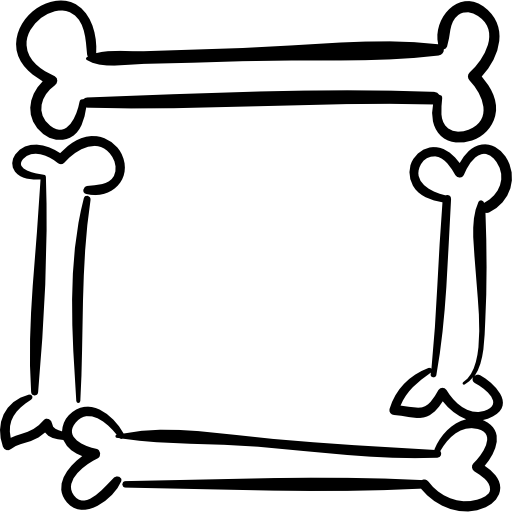 halloweenowa kwadratowa rama z konturami kości  ikona