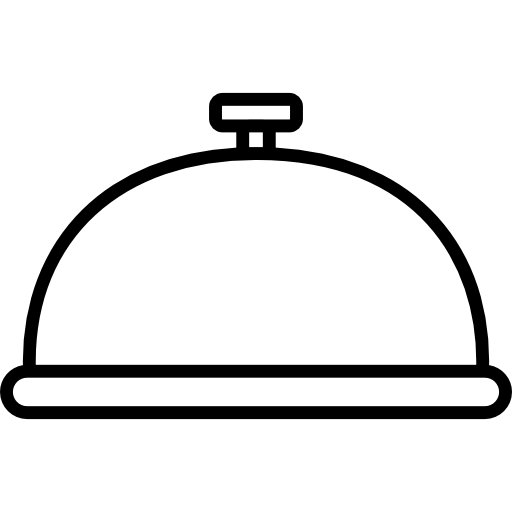 丸いカバーの輪郭を持つ食品のプレート  icon