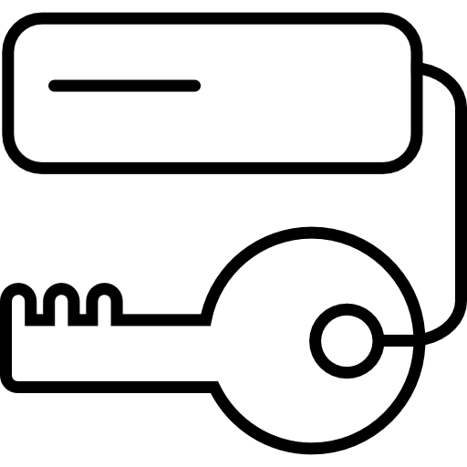schlüssel mit etikettenumriss  icon