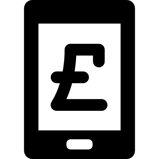 Знак фунтов на экране планшета  иконка