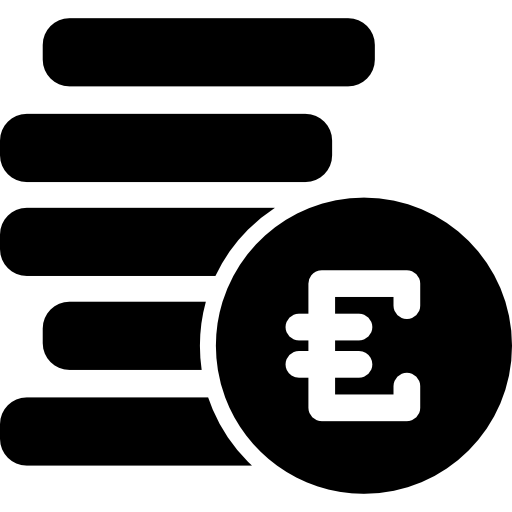 pilha de moedas de euro  Ícone