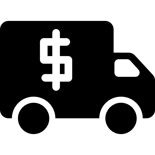 Dollars money truck transport  icon