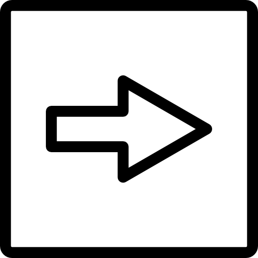 Контур квадратной кнопки со стрелкой вправо  иконка