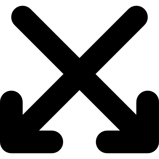 flechas cruzadas apuntando hacia abajo  icono