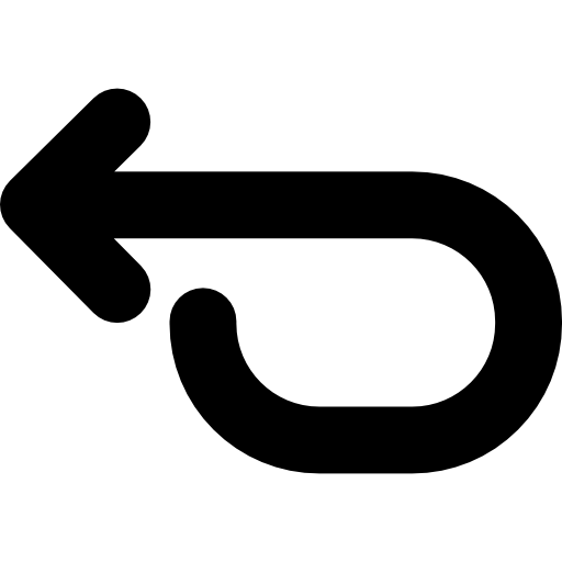 왼쪽을 가리키는 곡선 화살표  icon
